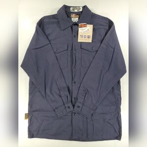 NEW Big Bill Flame Resistant Workwear Shirt Indura Ultra Soft Large Navy Blue